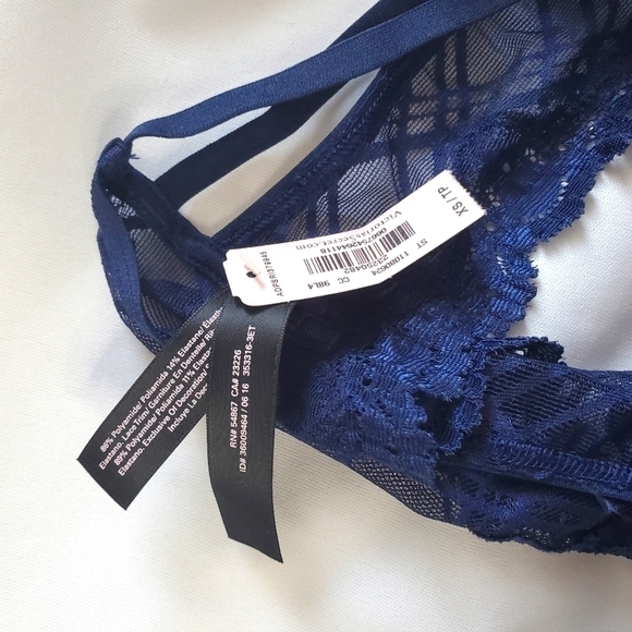 Victoria's Secret Very Sexy Lace Mesh Strappy-Back High Leg Cheeky Panty XS - Picture 5 of 6